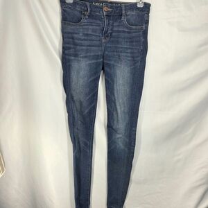American Eagle Outfitter The Dream Jean Blue Skinny Jegging 4 Pocket Size 2 Long